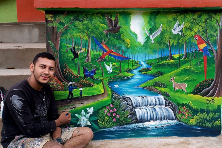 Hondureño crea impresionante pintura inspirada en la naturaleza de Honduras